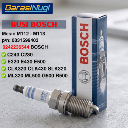 Busi Mercedes W203 W210 W211 0031599403 Spark Plug Mesin M112 M113 Double Platinum C240 E320