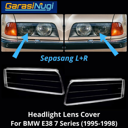 Mika Headlight For BMW E38 Pre-LCI Lens Kaca Cover Lampu Depan 735 (1995-1998)