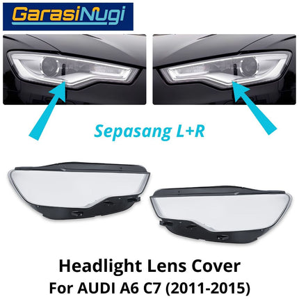 Mika Headlight AUDI A6 C7 Pre-Facelift Lens Kaca Cover Lampu Depan (2011-2015)