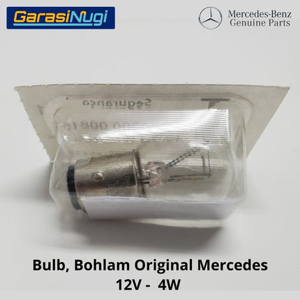 Bohlam 12V 4W Original Mercy Lampu Halogen Serbaguna Dual Filament Stoplamp Lampu Mundur 000000008160