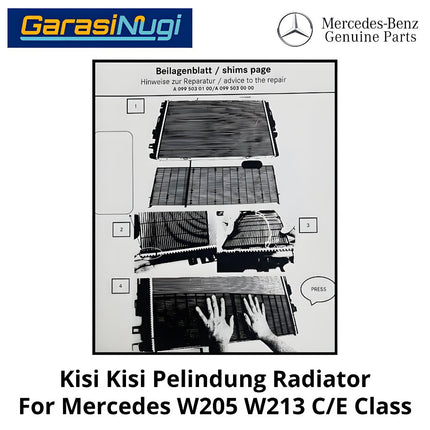 Kisi Kisi Pelindung Radiator Mercedes W205 W213 Rock Guard Original Front Bumper C180 C200 E63