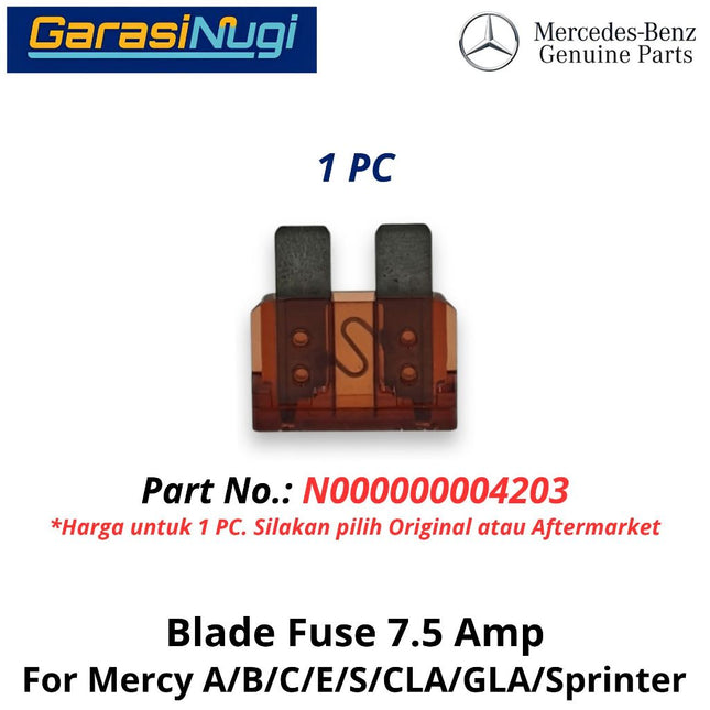 7.5A STD Blade Fuse Link For Mercy W204 W212 W221 H247 Sekring 7.5 Ampere N000000004203 Merrcedes C200 E200
