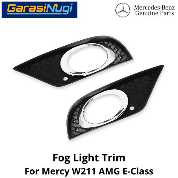 Fog Trim Mercy W211 AMG Cover Chrome Lampu Kabut Bracket E350