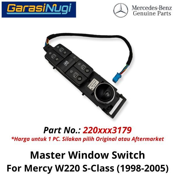 Power Window Mercy W220 Master Switch Driver Side Tombol Jendela Mercedes S230