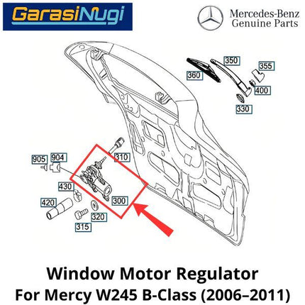 Power Window Mercy W245 Motor Lifter Wiper Dinamo Jendela Pintu ML