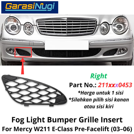 Front Grille Mercy W211 Bumper Cover Mesh Penutup Kisi Ventilasi Grill Elegance Mercedes E240