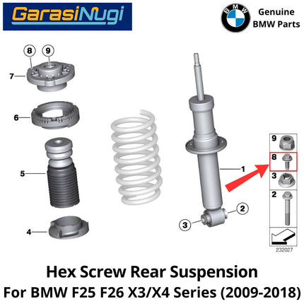 Hex Screw For BMW F25 F26 Rear Suspension Baut Suspensi Belakang 33506792574 X3 X4 2011-2014