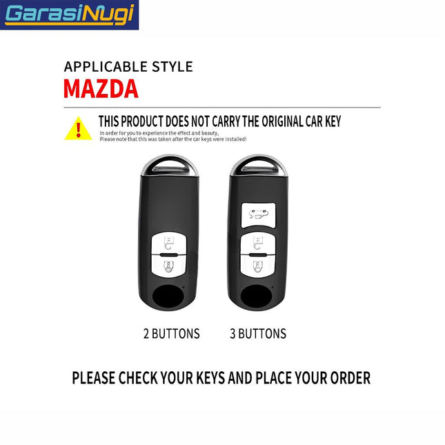 Key Case For Mazda 2 3 6 CX3 CX5 CX7 Sarung Kunci Carbon Edition Short Keychain