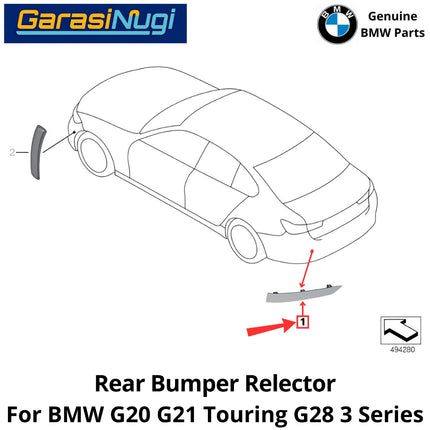 Rear Bumper For BMW G20 G21 G28 Reflector Mata Kucing Bemper Belakang 318 320 330 2018-2022