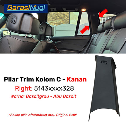 Pillar Trim Kolom C BMW E83 Panel Interior Bangku Belakang Rear Cover Gray Beige Original X3
