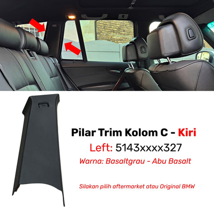 Pillar Trim Kolom C BMW E83 Panel Interior Bangku Belakang Rear Cover Gray Beige Original X3