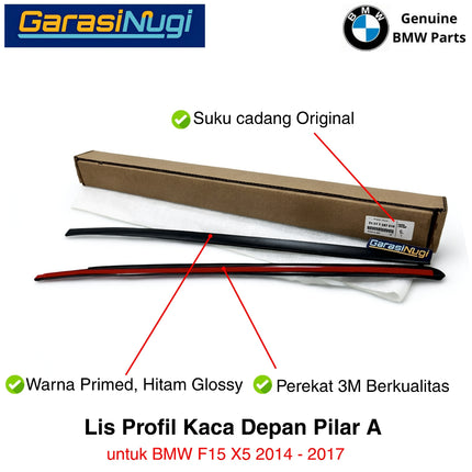 Lis Profil Kaca Depan BMW F15 F85 Drip Moulding Front Window Windshield Original Primed X5