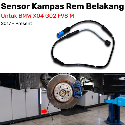 Rear Brake Pad For BMW G02 F98 Wear Sensor Kabel Indikator Keausan Kampas Rem Belakang X4