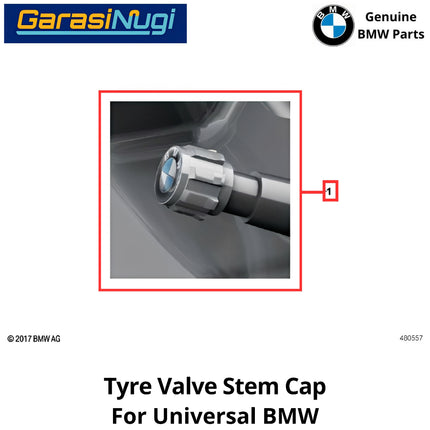 Roundel Logo For Universal BMW Tyre Valve Cap Tutup Katup Ventil Ban