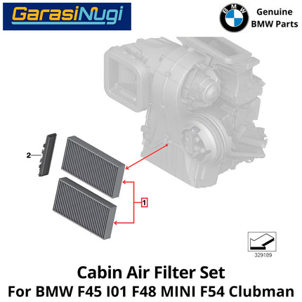 Active Charcoal For BMW F45 I01 F48 Cabin Air Filter Set Saringan Udara AC 220 i3 X1