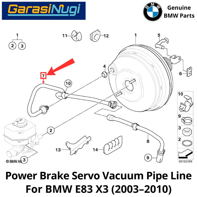 Power Brake For BMW E83 Vacuum Pipe Line Saluran Vakum Daya Rem X3 (2003–2010)