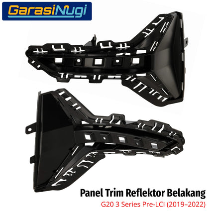 Cover Trim Reflector Belakang BMW G20 G28 Pre-LCI Luxury Line Housing Mata Kucing Rear Bumper 320