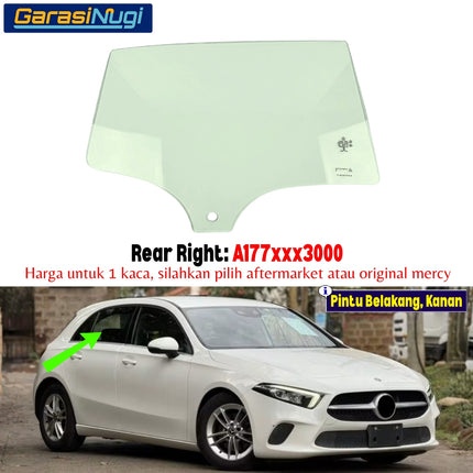 Kaca Jendela Pintu Samping Mercedes W177 Side Window Pane Glass Door Mercy A180 A200