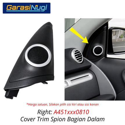 Panel Penutup Spion Dalam Smart Fortwo W451 Cover Trim Inner Molding Original 2007 - 2015