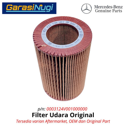 Filter Udara Smart Fortwo 450 Air Filter Cartridge Saringan Mesin Original 0003124V001 1998 - 2007