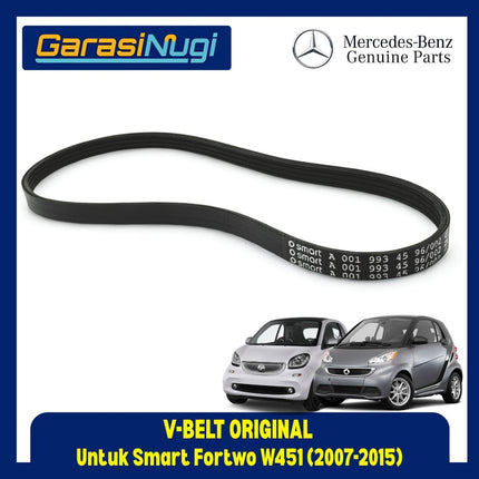 Fan Belt Smart Fortwo W451 V-Belt Tali Pengencang Pulley 0019934596 M132 Original Part 4PK738 2007 - 2015