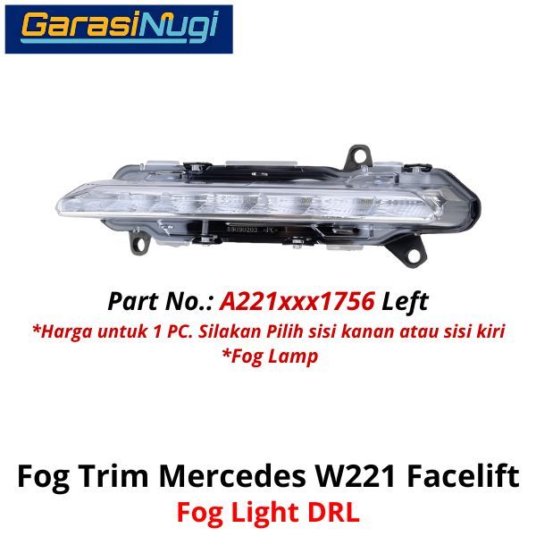 Fog Trim For Mercy W205 Pre-FL AMG Cover Lampu Kabut Grill C200 C300
