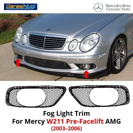 Fog Light Trim Mercy W211 Pre-Facelift AMG Cover Bracket Lampu Kabut E240 E280