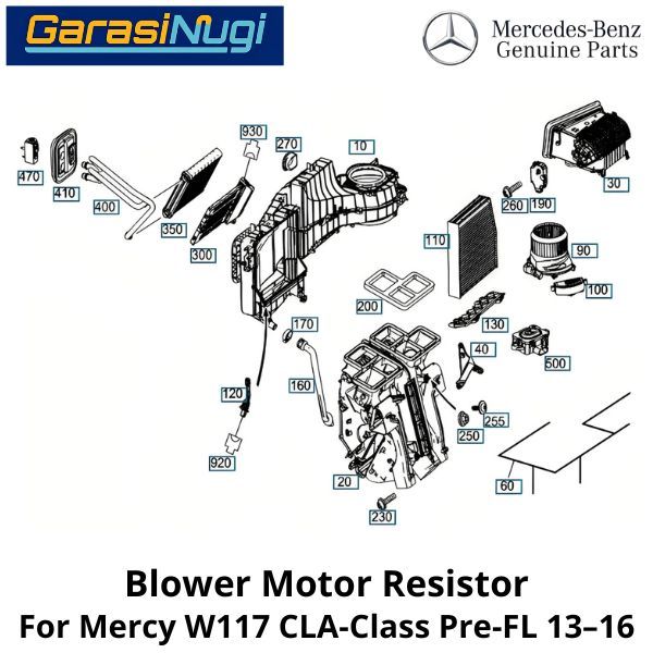 Blower Motor Mercy W117 Resistor Relai Kipas Udara Mercedes CLA