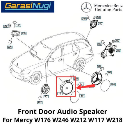 Front Door Mercy W246 W212 W218 Loudspeaker Pengeras Suara Pintu Depan B180 CLS