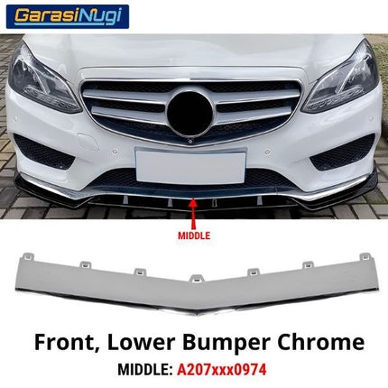 Front Lower Bumper Mercy W207 Facelift List Penutup Chrome Molding Trim E250