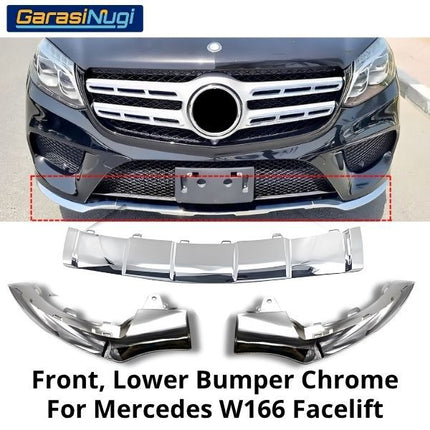 Front Lower Bumper Mercy W166 Facelift List Penutup Chrome Molding Trim GLE