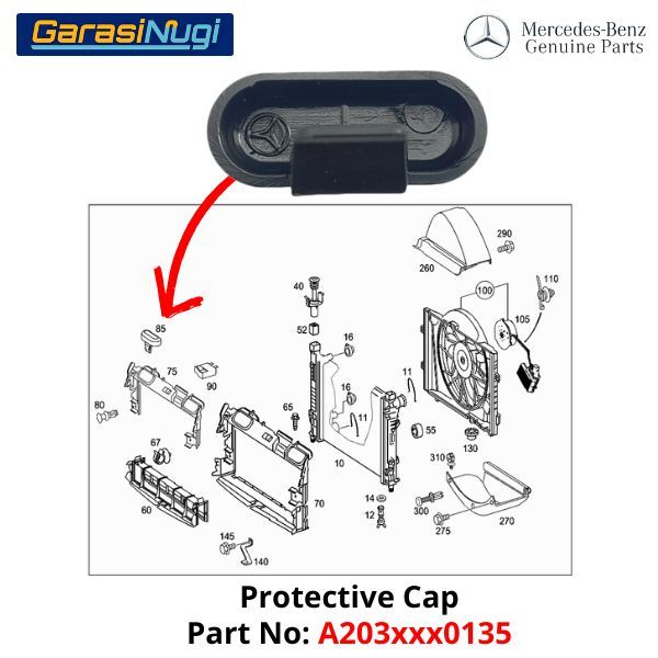 Protective Cap Mercy W203 Front Clip Radiator Fan Trim Depan Panel Slam C200