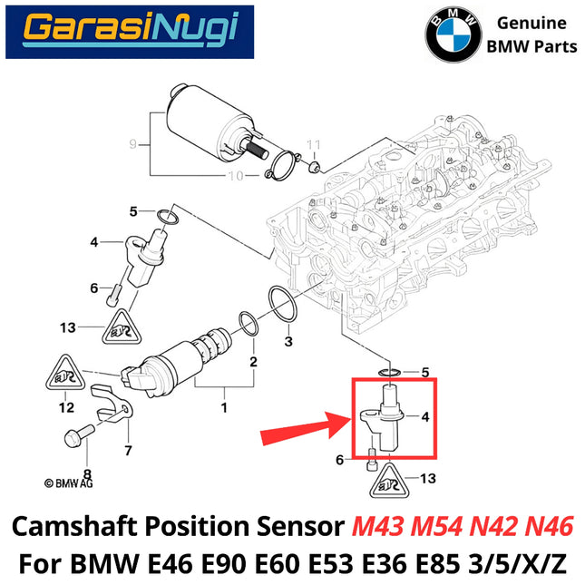 Camshaft Position For BMW E46 E90 E53 E85 Sensor Posisi Poros Engkol Engine M43 M54 N42 N46 320 X5 Z4