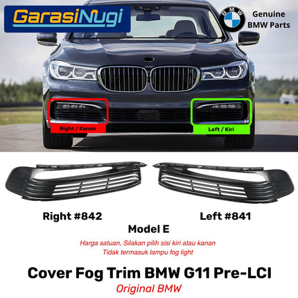 Fog Trim For BMW G11 G12 Pre-LCI Cover Chrome Lampu Kabut Grill Depan 730 750L