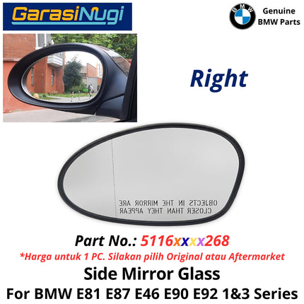 Mirror Glass For BMW E81 E46 E90 Cermin Kaca Spion Depan 51167145268 120 320