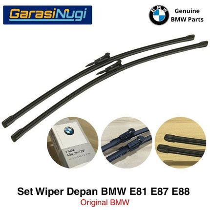 Wiper Frameless BMW E81 E87 E88 Kaca Depan Original Part Setir Kanan RHD Sepasang 116 120