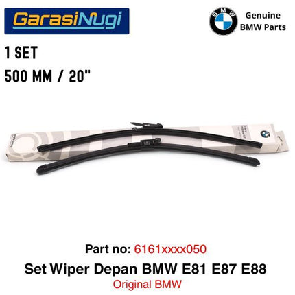 Wiper Frameless BMW E81 E87 E88 Kaca Depan Original Part Setir Kanan RHD Sepasang 116 120