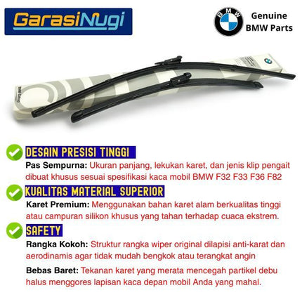 Wiper Frameless BMW F32 F33 F36 Kaca Depan Original Part Setir Kanan RHD Sepasang 420 428