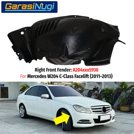 Front Fender Mercy W204 Spakbor Dalam Roda Depan Wheel Housing Covering Karpet Lumpur C180 C200