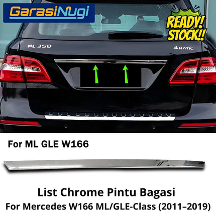 List Chrome Pintu Bagasi Mercedes W166 Tail Gate Molding Trim Cover Krom Mercy ML350 GLE350