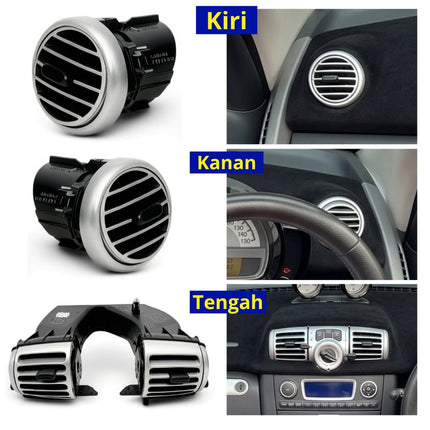 Kisi AC Assembly Smart Fortwo Gen 2 Dashboard Depan Front Air Vent Original W451 2007 - 2015