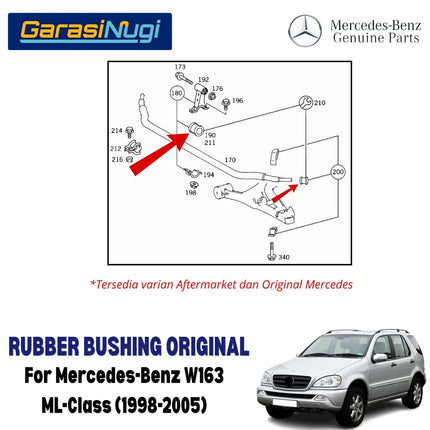 Rubber Bushing Mercedes W163 Karet Stabilizer Kit Depan Original Mercy ML320 1998 - 2005