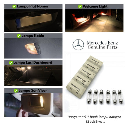 Bohlam Festoon C5W 12V 5W 35mm SV8.5 Lampu Plafon Kabin Bagasi Plat Nomor Original 000000002723