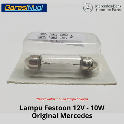 Bohlam Festoon 12V 10W 41mm Lampu Plafon Kabin Bagasi Plat Nomor Original Bulb N072601012120