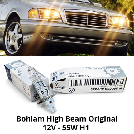 Bohlam Lampu Jauh High Beam 12V 55W H1 Lampu Kabut Auxiliary Light Original 000000000268