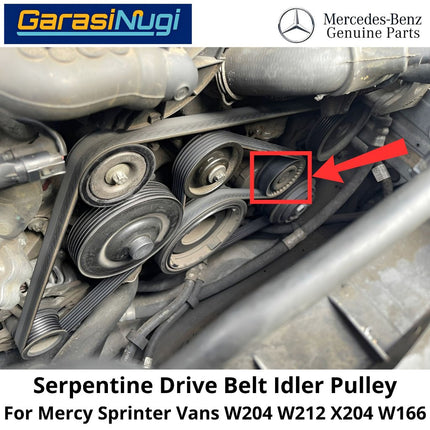 Serpentine Drive Belt Mercy W204 W212 X204 W166 Idler Pulley Katrol Penggerak Sabuk Mercedes C200 E200 ML