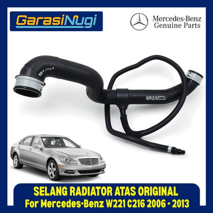 Selang Radiator Atas Mercedes W221 C216 Upper Coolant Hose Original Rubber EPDM S450 S500 CL550