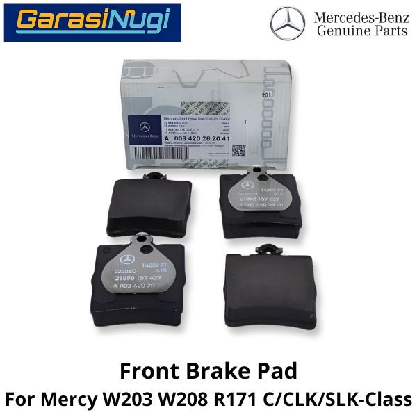 Front Brake Pads Mercy W203 W208 R171 Kampas Rem 0034202820 Depan C200 CLK SLK
