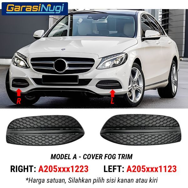 Cover Fog Trim Mercy W205 Pre-Facelift Cover Bracket Lampu Kabut C200