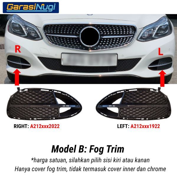 Fog Trim New Mercedes W212 Facelift Bumper Strip Grille Chrome Cover E200